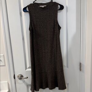 Final price LOFT Mini Flounce Sleeveless Dress Charcoal
